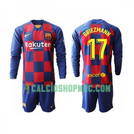 Barcellona Griezmann 17 Bambino Maglia Prima 2019/2020 Manica Lunga (+ Pantaloncini)